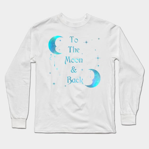 Boho Nursery Moon Wall Art| Celestial Wall Art| To The Moon And Back Galaxy Gradient| Boho Dorm Wall Decoration Long Sleeve T-Shirt by penandbea